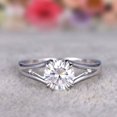 thumbnail image 1 of Elise Jewel White Gold Plated 14K Diamond Ring - 1.9 Ct Round Cut 4-Prong Diamond Ring - Split Shank Ring Wedding Anniversary for Women's - Simple Ring For Daily Wear Diamond Ring for Her, 1 of 5