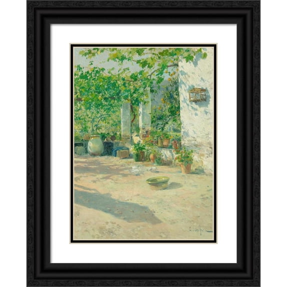 Eliseo Meifrén Y Roig 11x14 Black Ornate Wood Framed Double Matted Museum Art Print Titled: Full Sun
