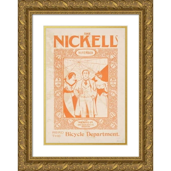 Elisha Brown Bird 17x24 Gold Ornate Framed and Double Matted Museum Art Print Titled - The Nickell for November (1896)