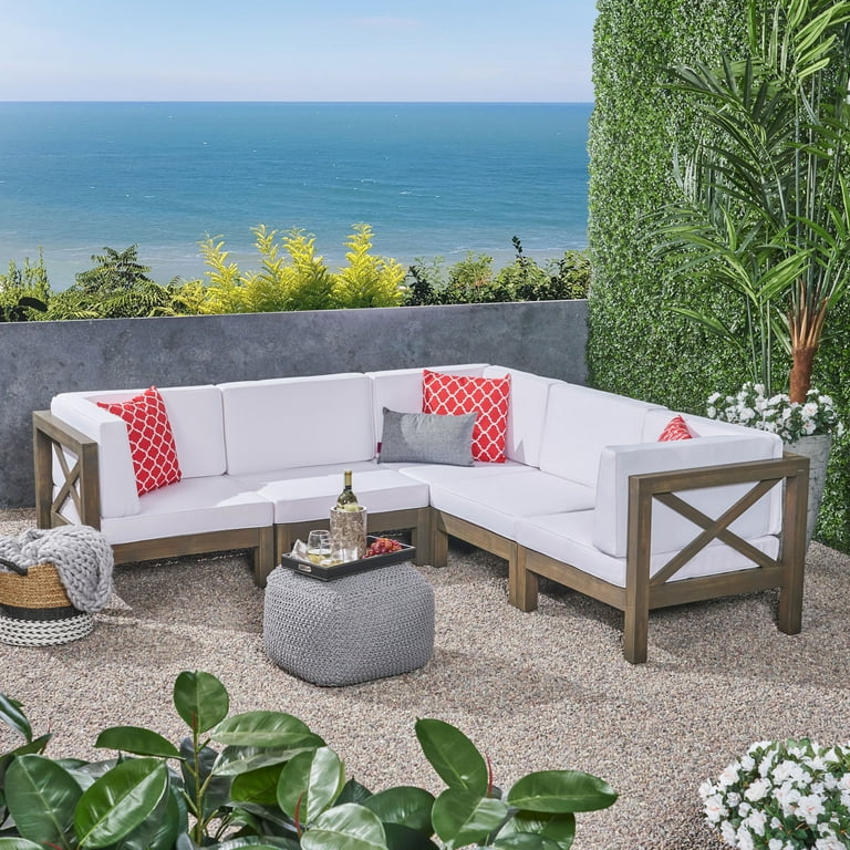 Outdoor wood sectional sofa sales