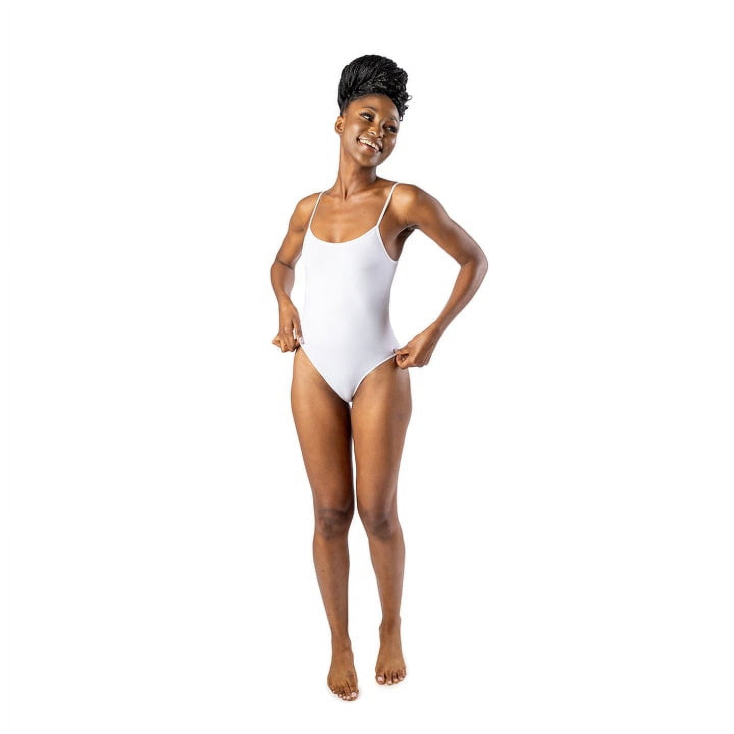 Elita Women's Seamless Spaghetti Strap Body Suit, White, L