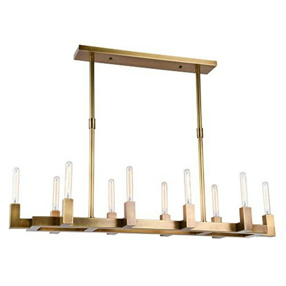 Elitco Lighting Corsica 10 light Burnished Brass Chandelier