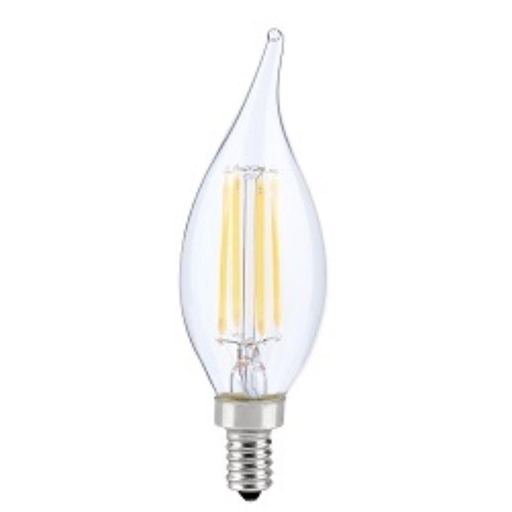 6W Clear Glass LED Dimmable Candle Light Bulb Set