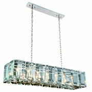 Urban Classic Monaco 10 Light Polished Nickel Chandelier Clear Glass Crystal