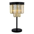 thumbnail image 1 of Elitco Lighting Sydney 3 light Matte Black Table Lamp Golden Teak (Smoky) Royal Cut Crystal, 1 of 2