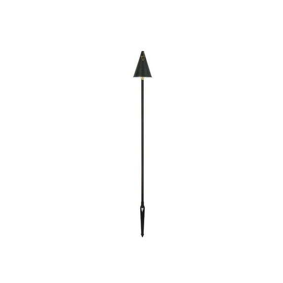Elitco Outdoor 12V Cast Brass Torch Light 8Inch W X 24Inch High In Dark Bronze