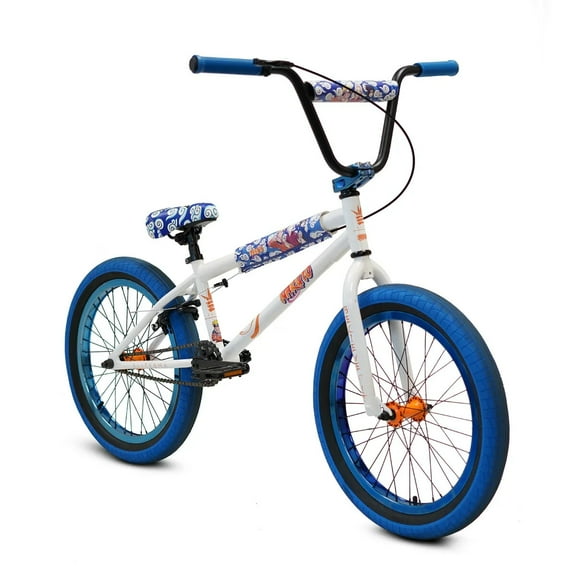 Elite 20" BMX Stealth Bicycle Freestyle Bike 1 Piece Crank Naruto White NEW