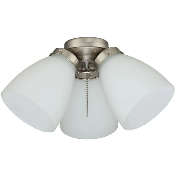 Open Box Elite 3-Light Brushed Nickel Ceiling Fan Shades LED Light Kit LK1905