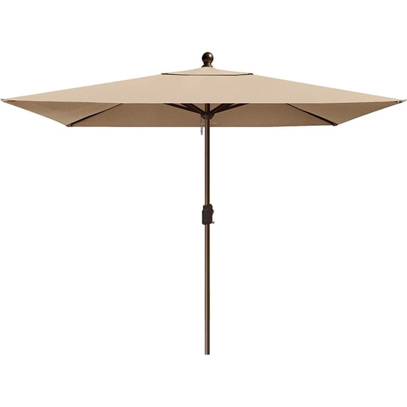Elite 6.5x10Ft Rectangular Patio Umbrella, Fade-Resistant Acrylic, Steel Frame