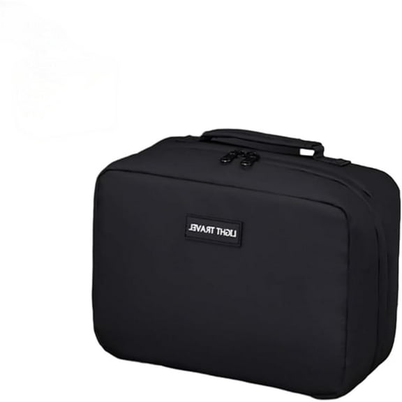 Elite Accordion Toiletry Bag, Toiletry Bag for Teen Boys, Mens Toiletry Bags for Traveling, Multi-compartment Travel Organizer, Wet & Dry Separation Pouches, Easy-Clean Washable Travel Case (Black)