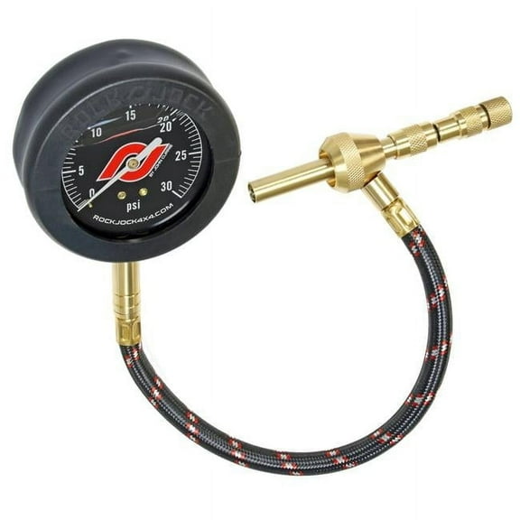 Elite Analog Deflator - Beadlock - 0-30 psi Gauge Rubber Cover Swivel Hose Deflator Fitting Quick Adaptor Logoed Case