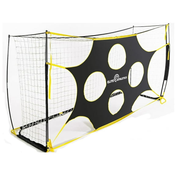 Elite Athletics 12' x 6' Soccer Goal Practice Net with 4 Targets and Carry Bag