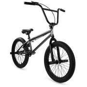 Elite BMX Bicycle 20  Freestyle Bike - Stealth Gunmetal Ideal for Ages 7 to 18 Years