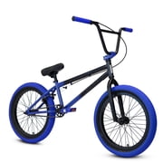 Elite BMX Bicycle 20  Freestyle Bike - Stealth Black Blue Ideal for Ages 7 to 18 Years