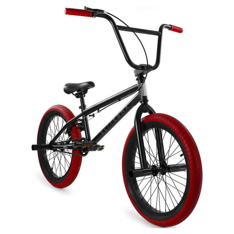 Elite BMX Stealth Bike, 20 Inch, Black and Red, Hi-Tensile Elite BMX Stealth Bike, 20 Inch, Black and Red, Hi-Tensile