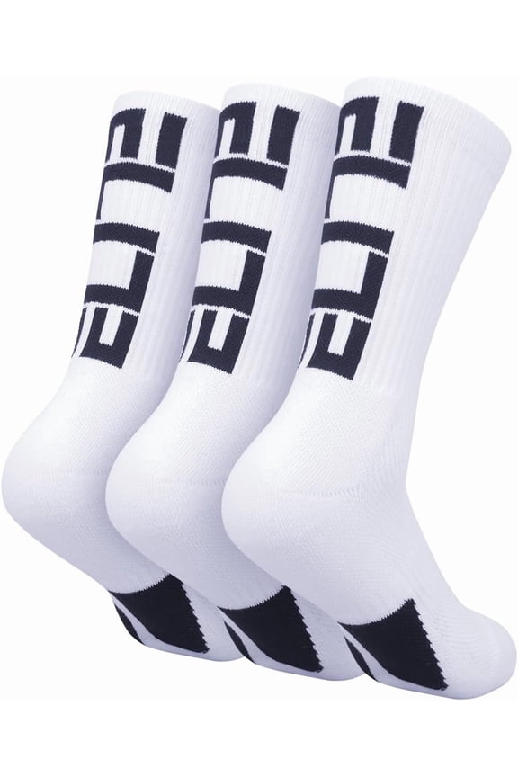Elite Basketball Crew Socks for Men and Women, Cushion Performance Athletic Basketball Socks