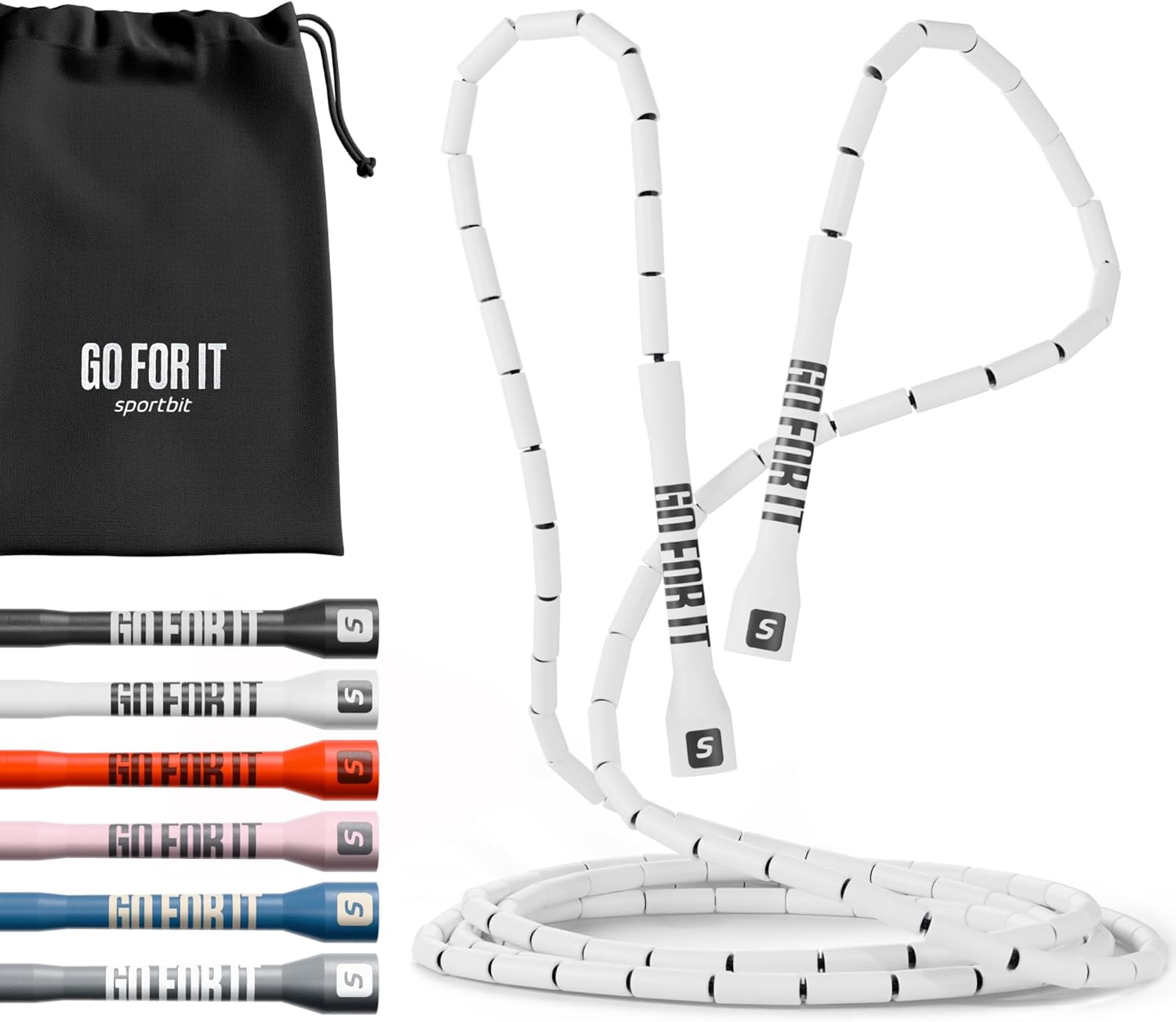 Elite Beaded Jump Rope - Adjustable Speed Rope for Fitness, CrossFit, Boxing - Tangle-Free, Lightweight