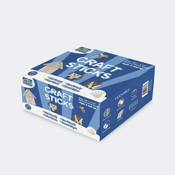 Elite Birch Craft Sticks 300 Count 4.5"