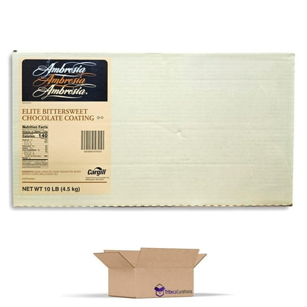 Ambrosia Elite Bittersweet Chocolate Coating Bulk 10 Pound Block