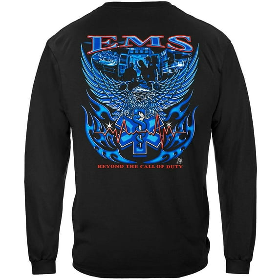 Elite Breed EMS Eagle EMT 100% Cotton Black Long Sleeves T-Shirt XXX-Large