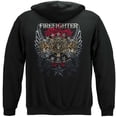 thumbnail image 1 of Elite Breed Firefighter Pride Duty Honor Firefighter 8oz 50/50 Black Hooded Sweat Shirt 4X-Large, 1 of 1