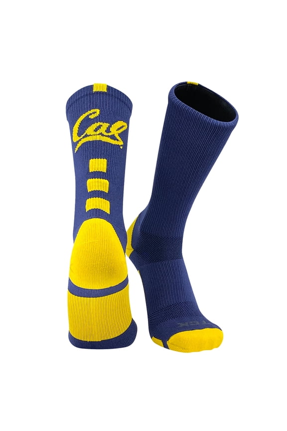 Elite California Bears NCAA Licensed Baseline Crew Socks (Large 9-13)