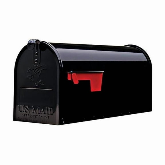 Elite Classic Galvanized Steel Post Mount Mailbox, Black