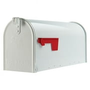 Elite Classic Galvanized Steel Post Mount Mailbox, White