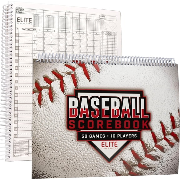 Elite Clipboards Baseball Scorebook - 50  Score Book Side by Side Score Keeping Book for Stats | Baseball Stat  Book - High School, Middle School, Little League for Scorekeepers