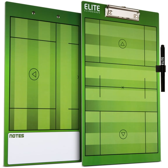 Elite Clipboards Dry Erase Lacrosse Coaches Clipboard | Double-Sided Lacrosse Coach Marker Board