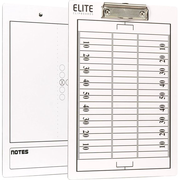 Elite Clipboards Football White Dry Erase Coaches Clipboard