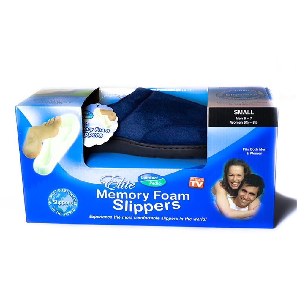 Vague Duplication mercenary Elite Comfort Pedic Memory Foam Slippers Medium - Walmart.com