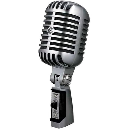 Shure Elite Core 55SH Series II Dynamic Microphone, Metal Chrome, 7.50" x 2.18" x 3.10"