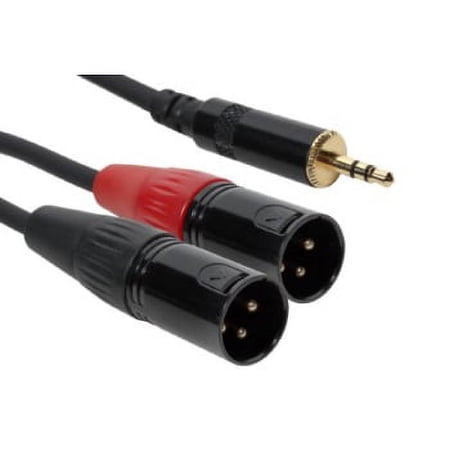Elite Core SuperFlex Gold SFP-Y15XM3.5MM Two XLR Male to 3.5mm Stereo Y Patch Cable, 15-Feet
