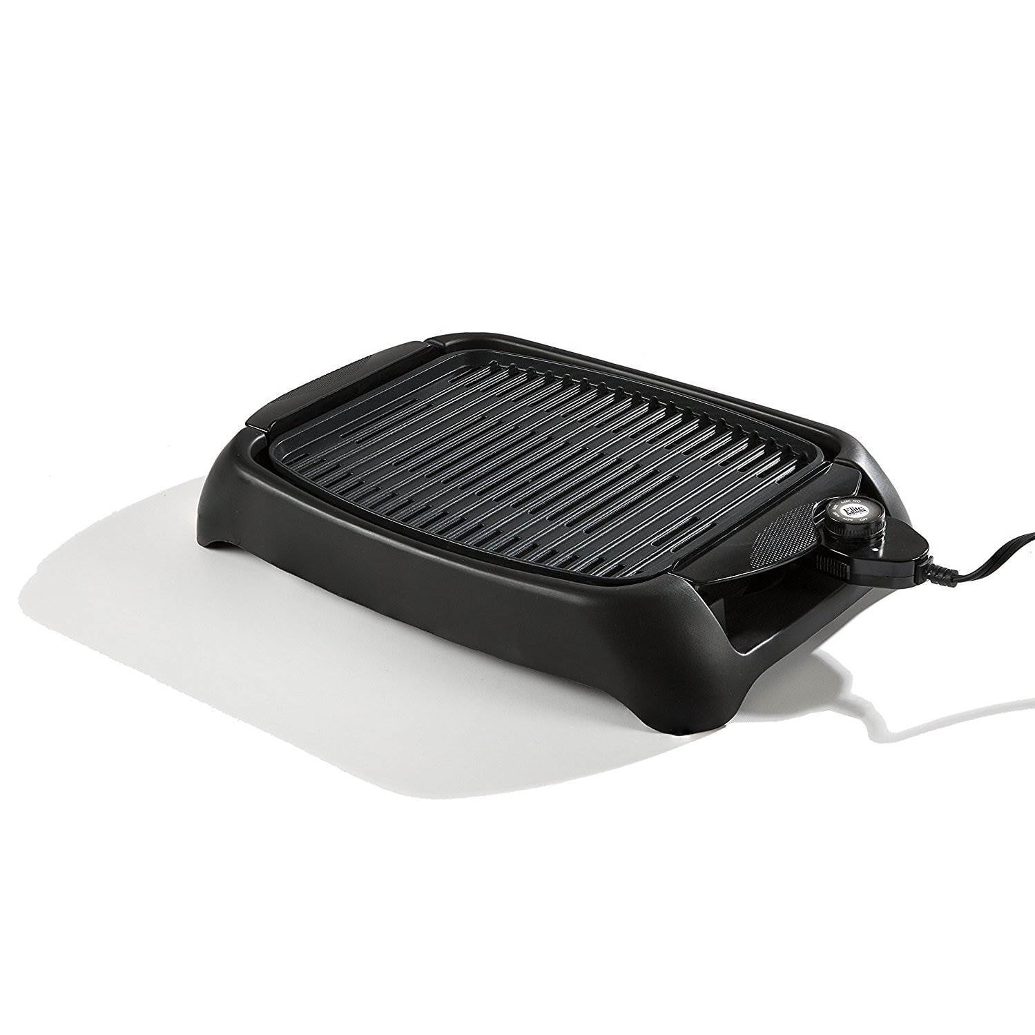 Elite Black Electric Non-Stick Countertop Grill with Drip Tray