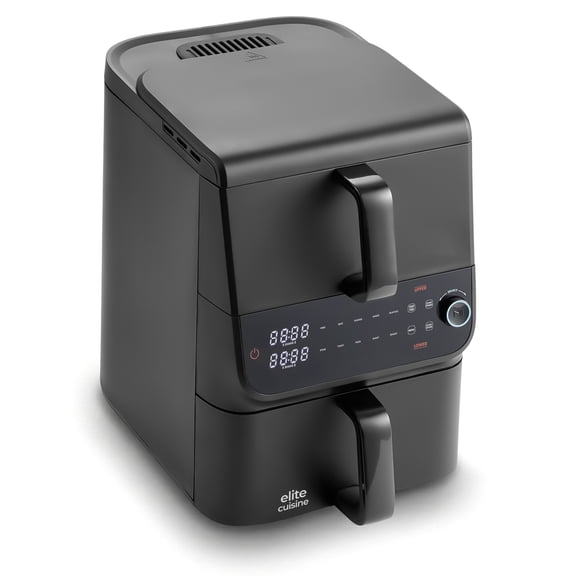 Elite Cuisine EAFL1052 10.5qt Black Digital Double Stack Air Fryer