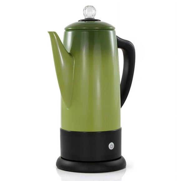 Elite Cuisine EC185 Stainless Steel 12 Cup Percolator, Vintage Green