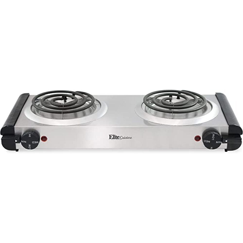 Elite Cuisine EDB-302SS Electric Stainless Steel Double Burner