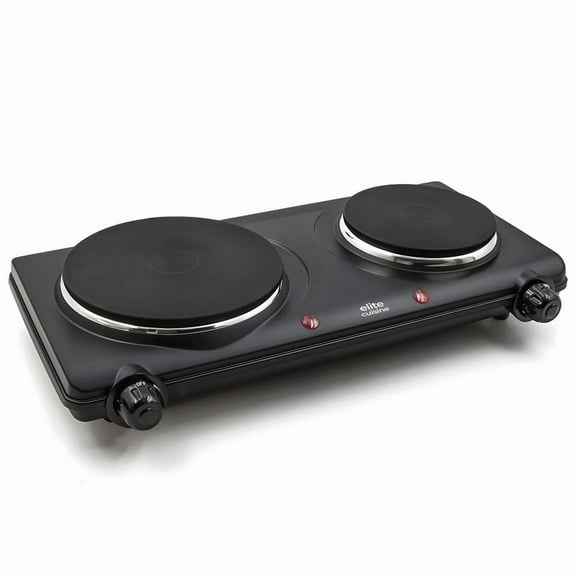 Elite Cuisine EDB503 Electric Double Cast Burner Hot Plate