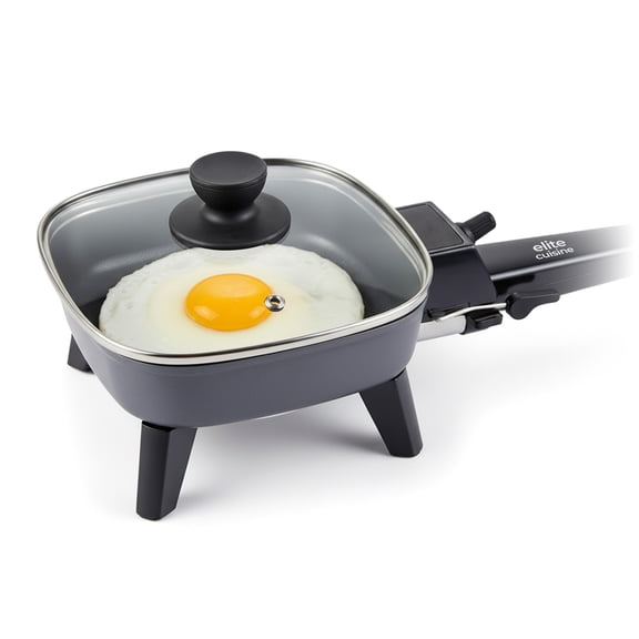 Elite Cuisine EFSL1000 7 Portable Electric Skillet, Removable Handle