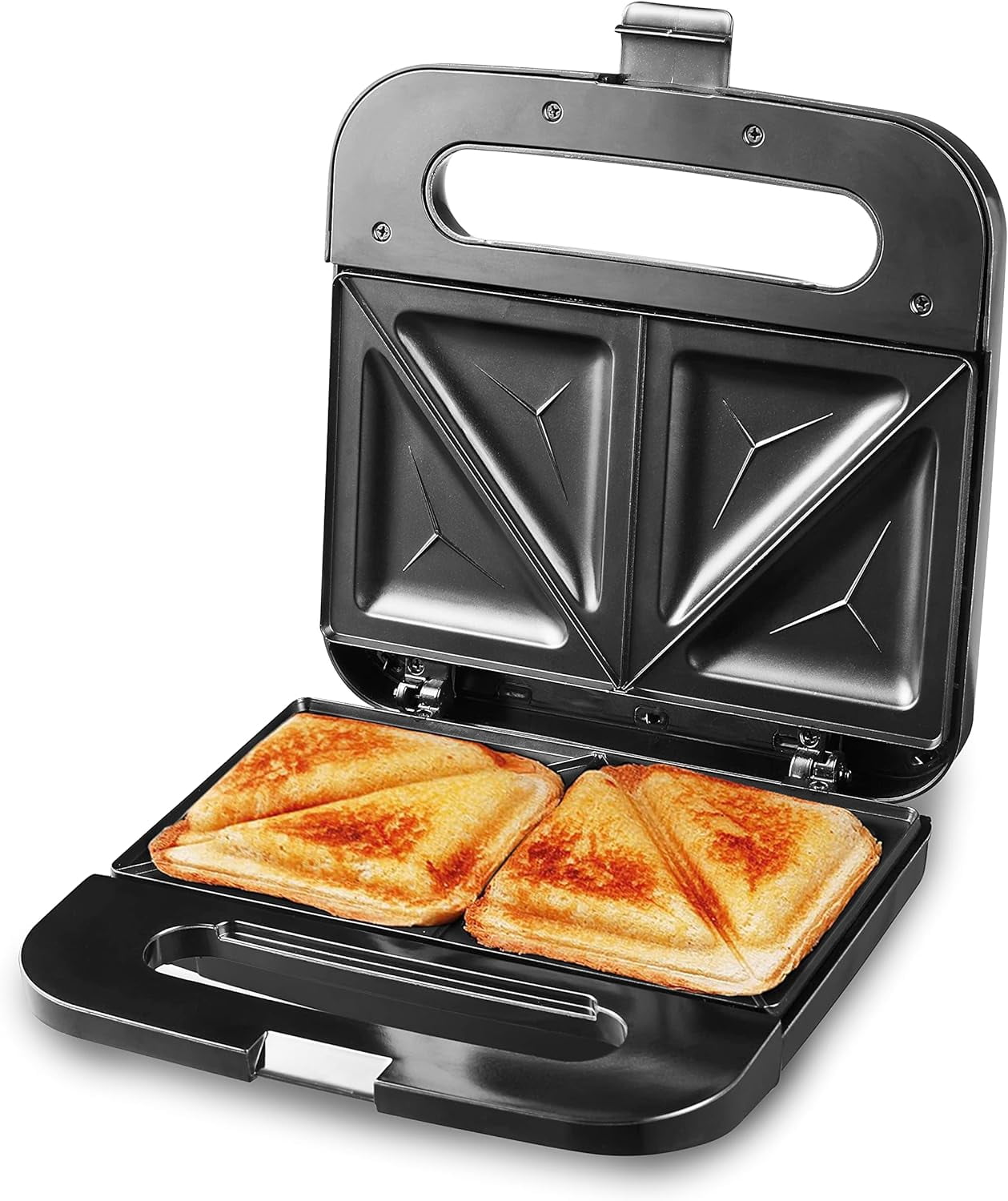 Elite Cuisine ESM5702 Sandwich Maker, Stainless-Steel Black