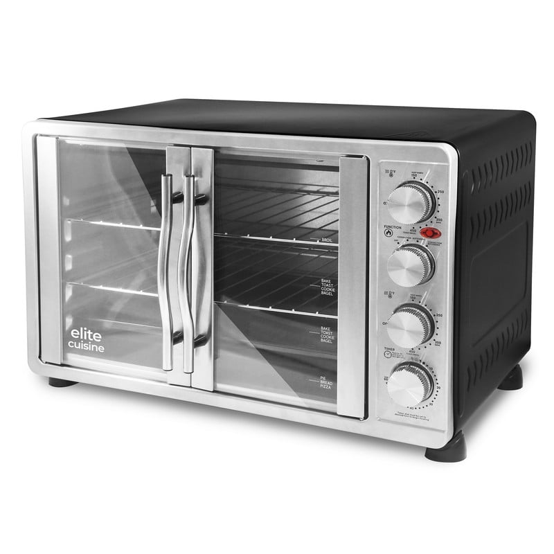 Elite Cuisine ETO5145 French Door Oven with Rotisserie, Convection and Separate Top and Bottom Heating Controls