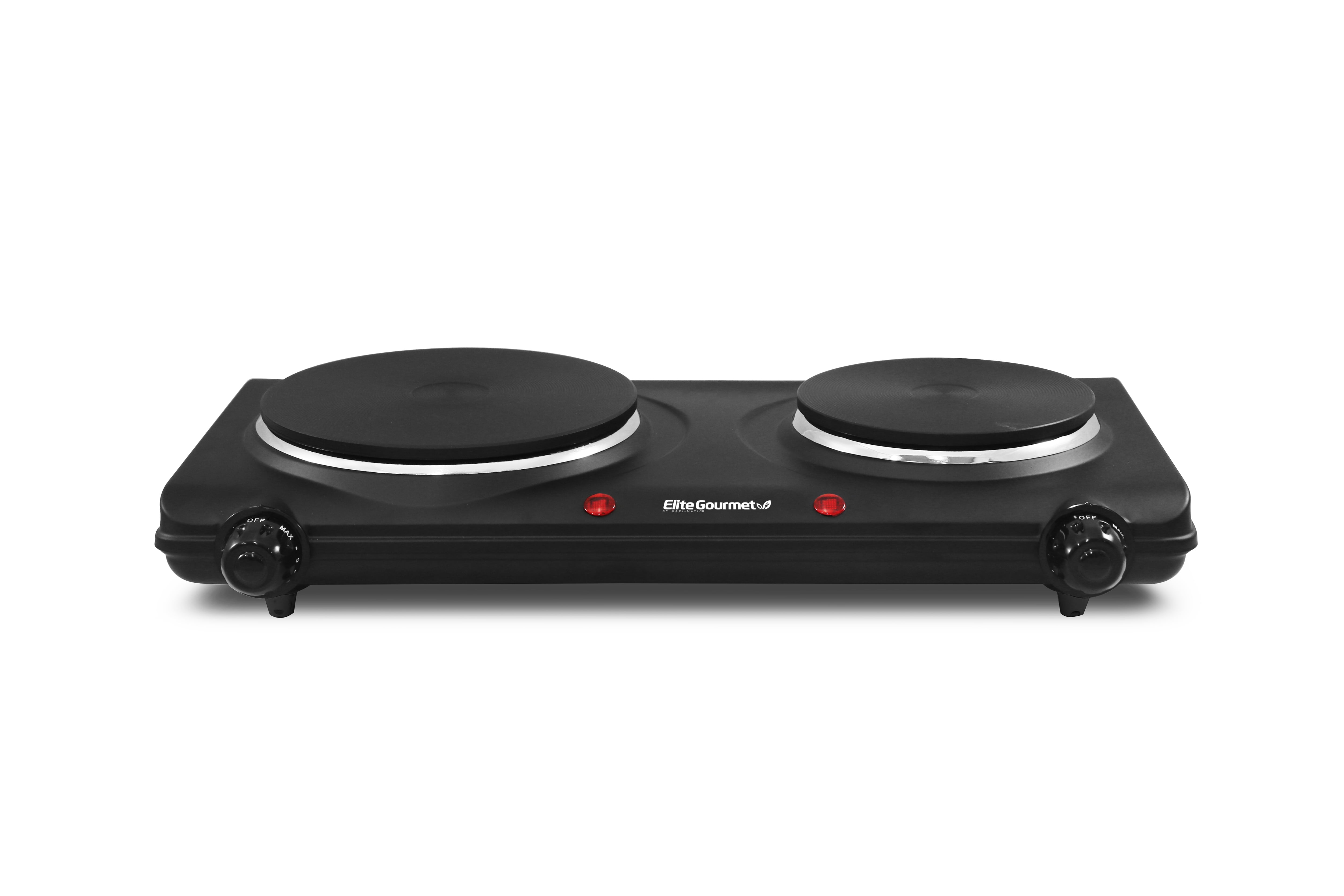 Black Dual Burner Electric Induction Cooktop with Temperature Controls