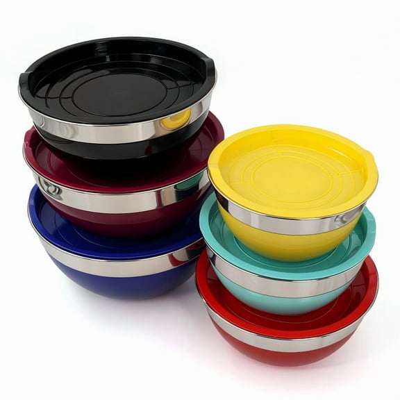 Elite CuisineEBS2050 12PC Colored Mixing Bowl