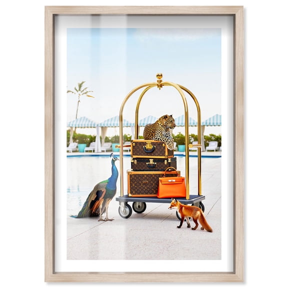 Elite Expedition II Shadowbox Print Fashion Wall Decor by Notoriart, Blonde Frame, 37 x 55