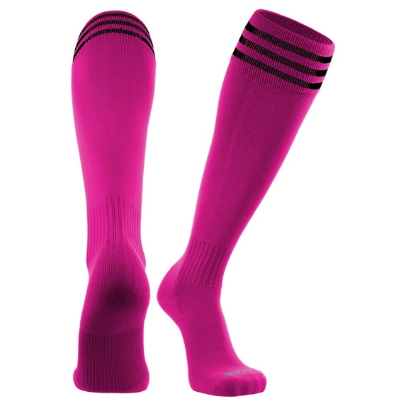 Elite Finale 3 Stripe Soccer Socks (Hot Pink/Black, Small)