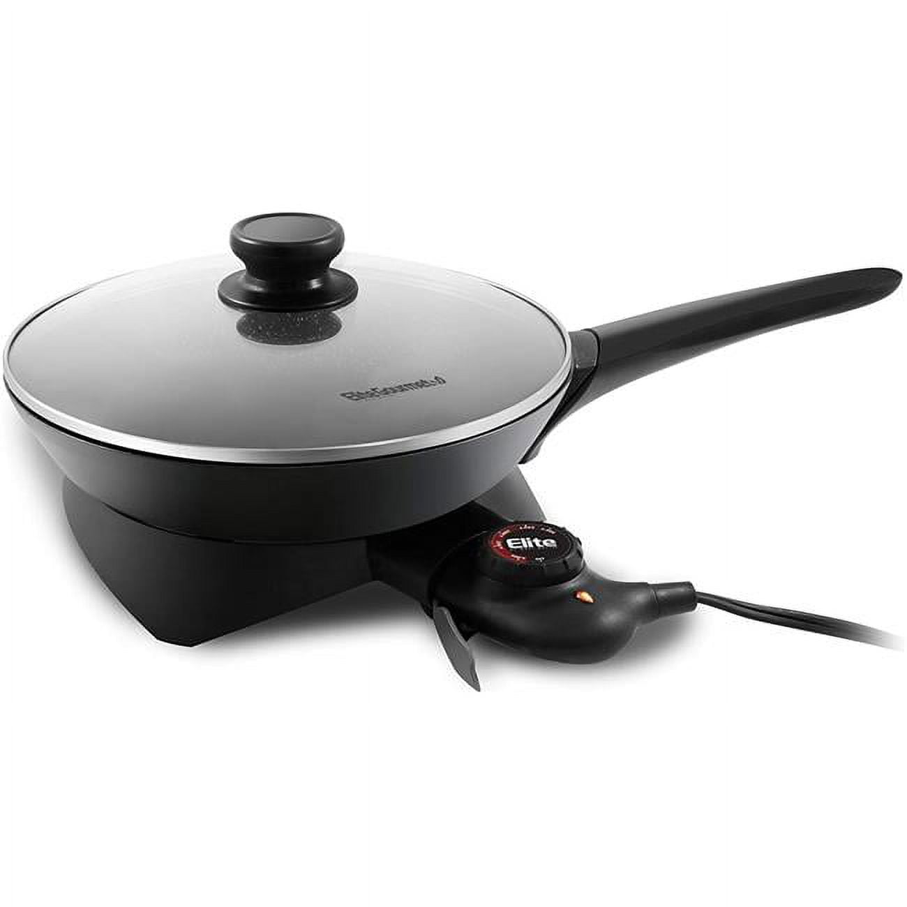 Elite Gourmet 10 in. x 2 in. Electric Skillet with Handle, Black