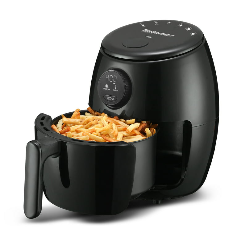 Elite Gourmet - 2.1 qt. Compact Digital Air Fryer - Black