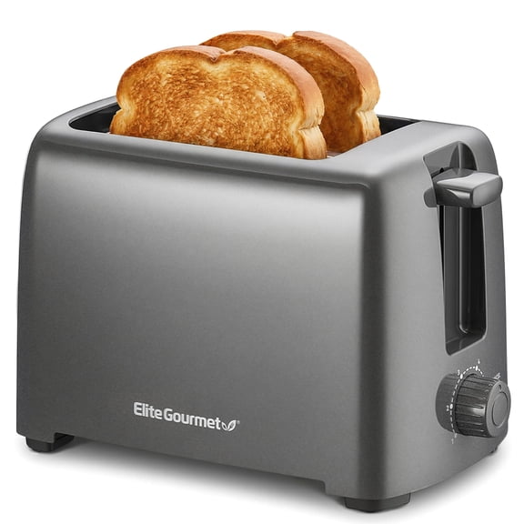 Elite Gourmet 2-Slice Cool-Touch Toaster, Extra-Wide 1.25" Slots, Black | 6 Browning Levels, Fits Bagels & Thick Bread, Cancel Function, Compact & ETL Certified