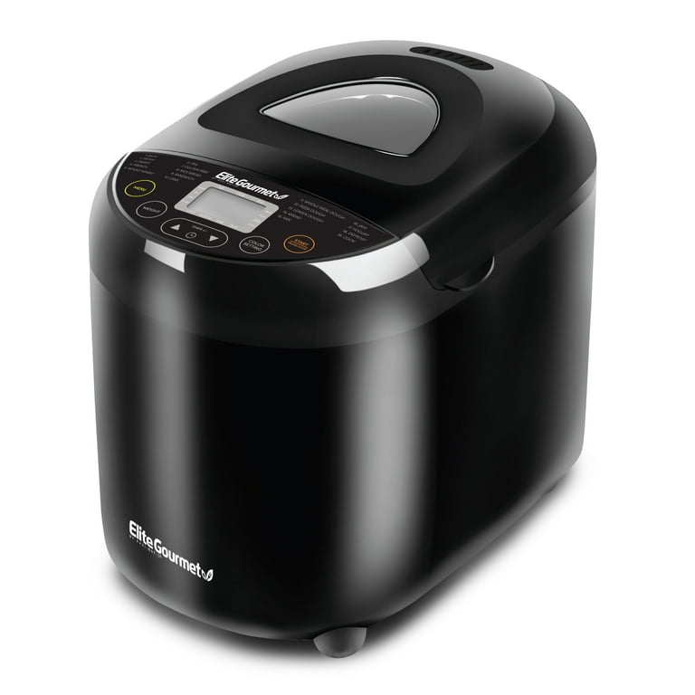 Elite Gourmet 2lb Programmable Bread Maker with LCD Display and Gluten-Free  Setting - Black Metal Bread Machine in the Bread Makers department at